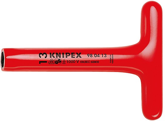 Ключ гаечный торцовый с прочной Т-образной ручкой KNIPEX 98 04 19 KN-980419 фото 1 — Фирменный магазин Knipex в России