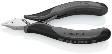 Бокорезы для электроники KNIPEX 77 72 115 ESD KN-7772115ESD — Фирменный магазин Knipex в России