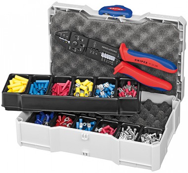 Набор кабельных наконечников с инструментом для опрессовки, для кабельных наконечников KNIPEX 97 90 25 KN-979025 — Фирменный магазин Knipex в России