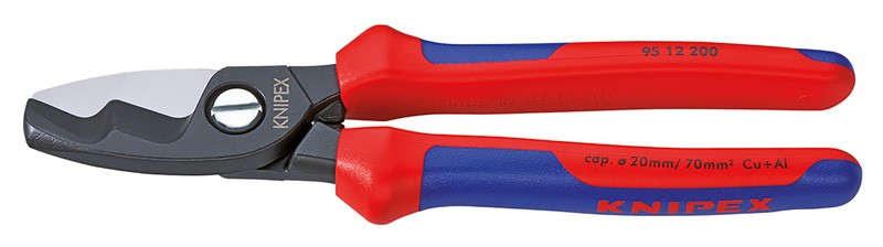 Ножницы для резки кабелей с двойными режущими кромками KNIPEX 95 12 200 SB KN-9512200SB фото 1 — Фирменный магазин Knipex в России