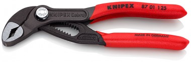 Высокотехнологичные сантехнические клещи KNIPEX Cobra® с фиксатором, Cr-V, L-125 мм, под ключ 27мм (1&quot;), серые, обливные ручки, на подвесе, KN-8701125SB — Фирменный магазин Knipex в России