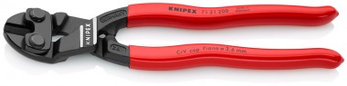 Изогнутый компактный болторез KNIPEX CoBolt® 71 21 200SB, L-200 мм, чёрный, обливные рукоятки, с подвесом, KN-7121200SB — Фирменный магазин Knipex в России