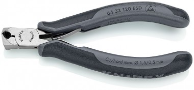 Кусачки торцевые для электроники KNIPEX 64 32 120 ESD  KN-6432120ESD — Фирменный магазин Knipex в России