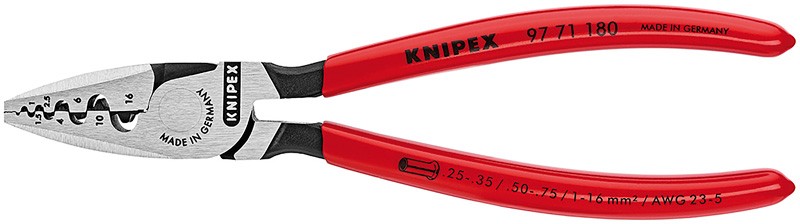 Инструмент для обжима контактных гильз KNIPEX 97 71 180 KN-9771180 фото 1 — Фирменный магазин Knipex в России