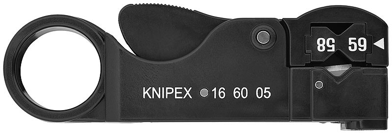 Стриппер для снятия изоляции с коаксиальных кабелей KNIPEX 16 60 05 SB KN-166005SB фото 1 — Фирменный магазин Knipex в России
