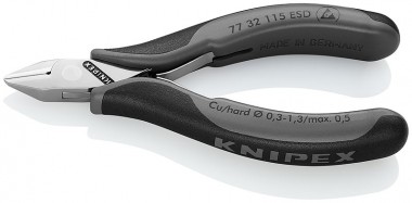 Бокорезы для электроники KNIPEX 77 32 115 ESD KN-7732115ESD — Фирменный магазин Knipex в России