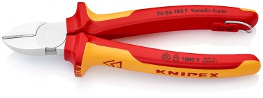 KN-7006180TBK Кусачки боковые хромированные 180 mm — Фирменный магазин Knipex в России