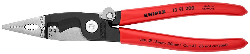 Многофункциональные клещи для электромонтажных работ KNIPEX 13 91 200 KN-1391200 фото 1 — Фирменный магазин Knipex в России