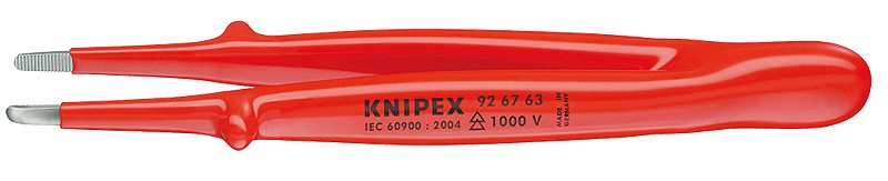 Пинцет для прецизионных работ, изолирован KNIPEX 92 67 63 KN-926763 фото 1 — Фирменный магазин Knipex в России